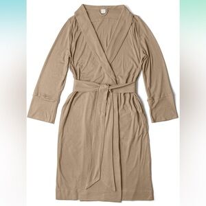 Goumi Luxurious Women's Bamboo/Organic Cotton Robe in Color Sandstone